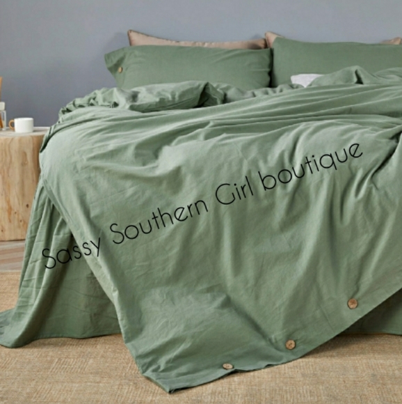 ⭐🆕Sage green luxury cotton duvet cover set King - Picture 3 of 9
